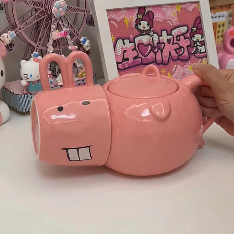 Funny Pig Teapot & Mug