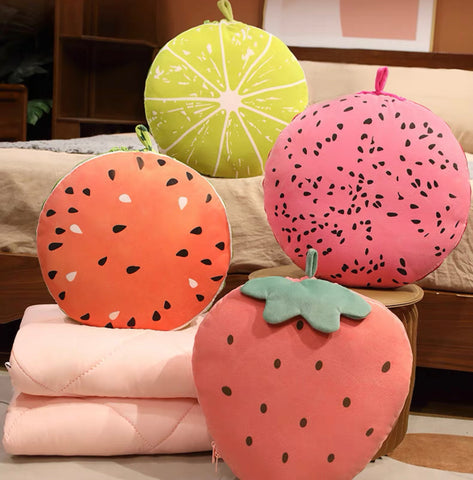 Cute Fruit Pillow & Blanket