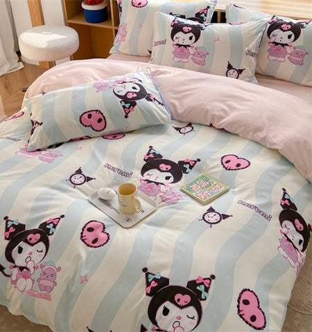 Cute Kuromi Bedding Set