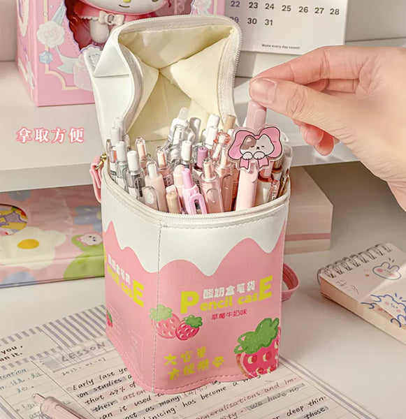 Funny Milk Pencil Bag