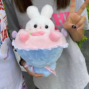 Cute Rabbit Flower Plush Toy