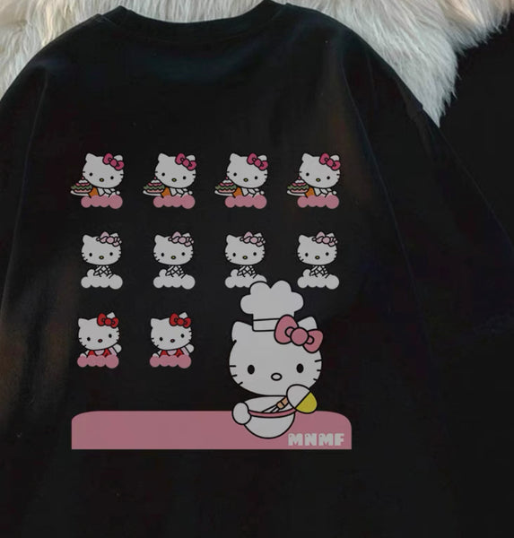 Cute Kitty Printed T-shirt