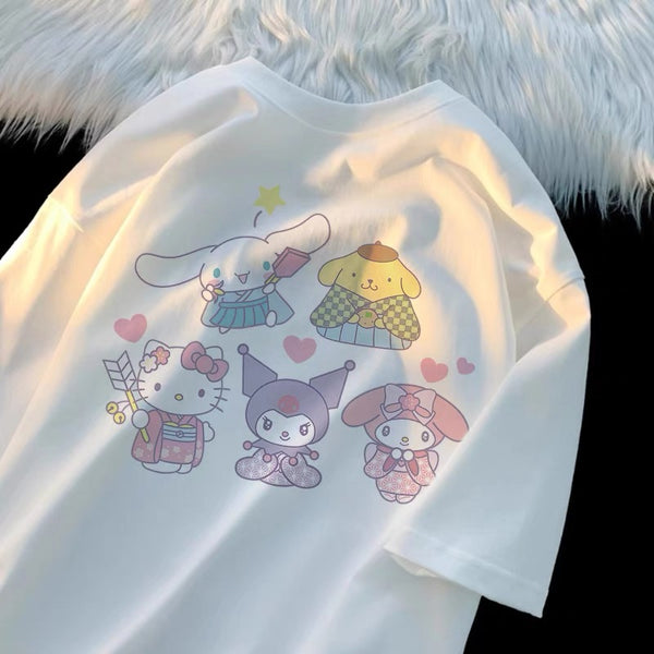 Sweet Cartoon Printed T-shirt