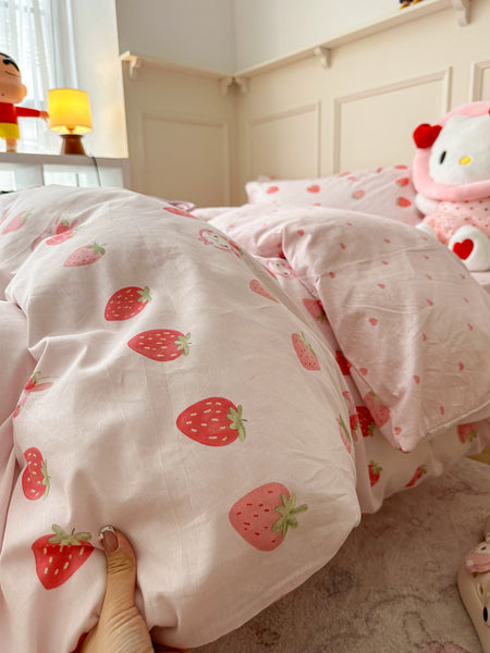 Strawberries With Rabbit Bedding Set