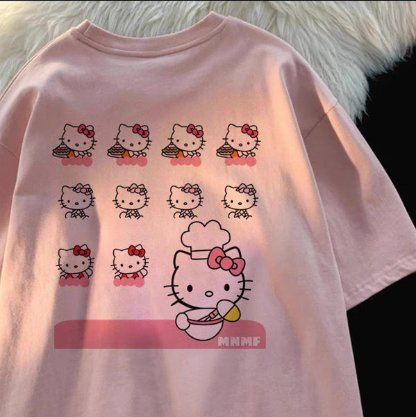 Cute Kitty Printed T-shirt