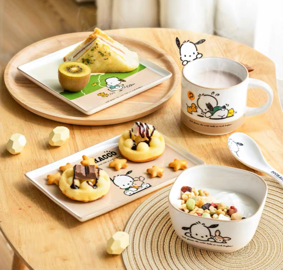 Cute Pochacco Dinner Set