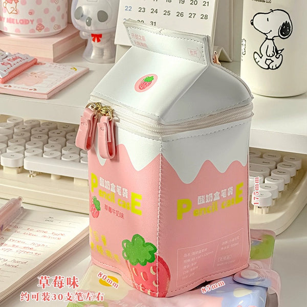 Funny Milk Pencil Bag