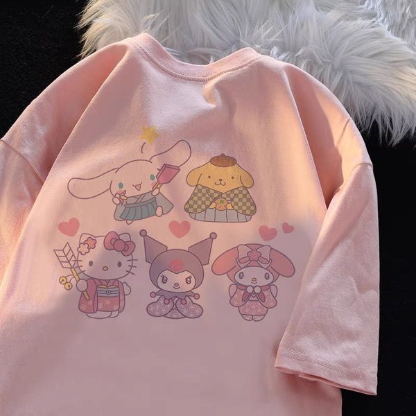 Sweet Cartoon Printed T-shirt