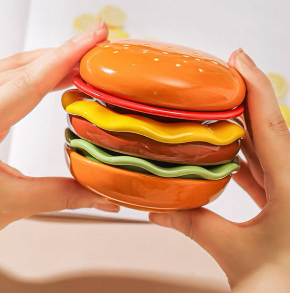 Funny Hamburger Dipping Dish Set
