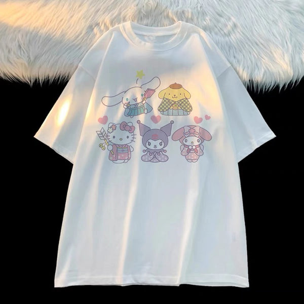 Sweet Cartoon Printed T-shirt