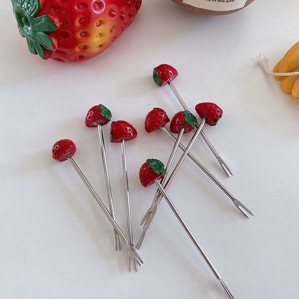 Cute Strawberry Fruit Fork Suit