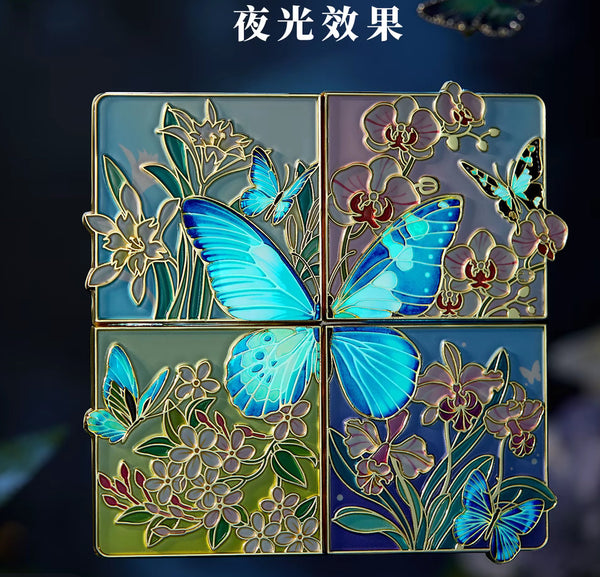 Cute Butterfly Luminous Refrigerator Sticker Set
