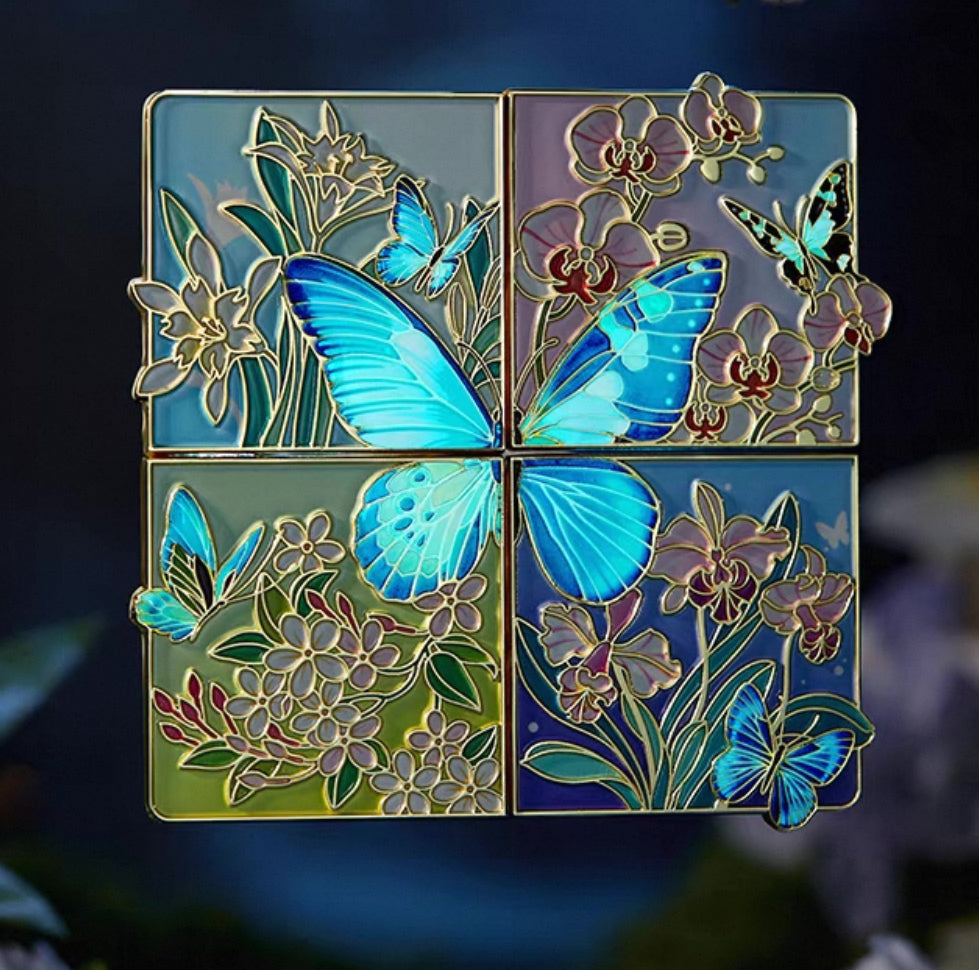Cute Butterfly Luminous Refrigerator Sticker Set