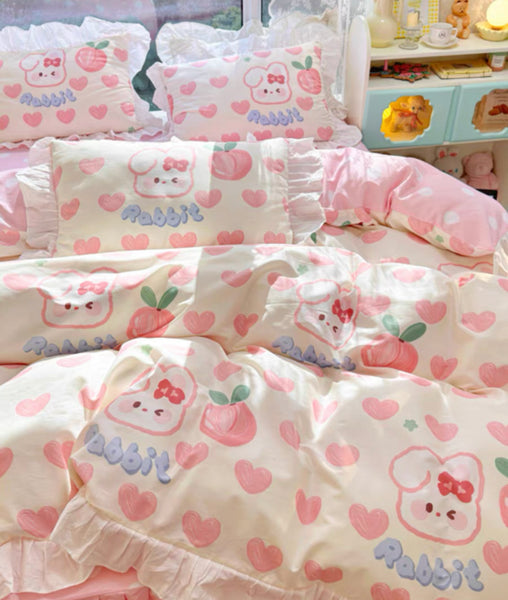Kawaii Peaches Bedding Set