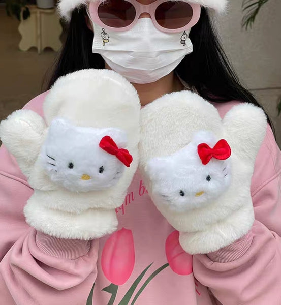 Cute Kitty Scarf & Gloves