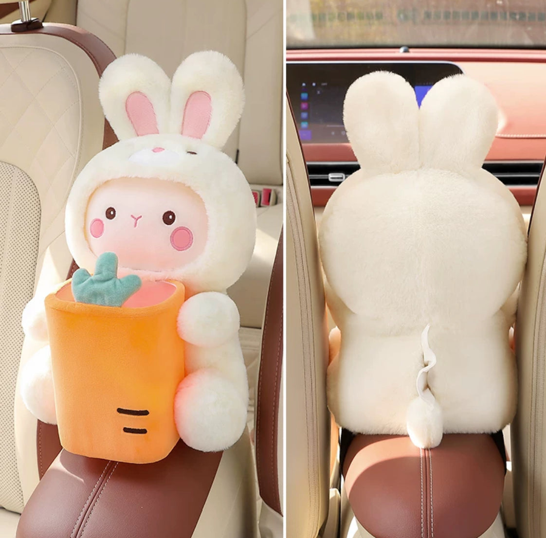 Kawaii Rabbit Car Tissue Box