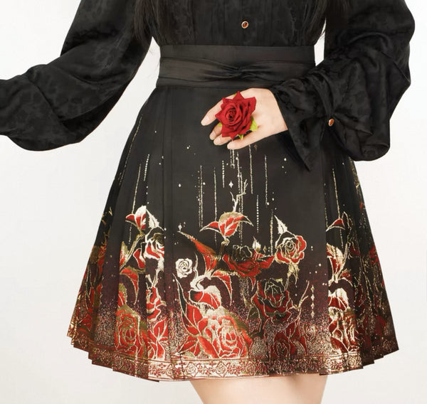 Fashion Rose Horse Face Skirt