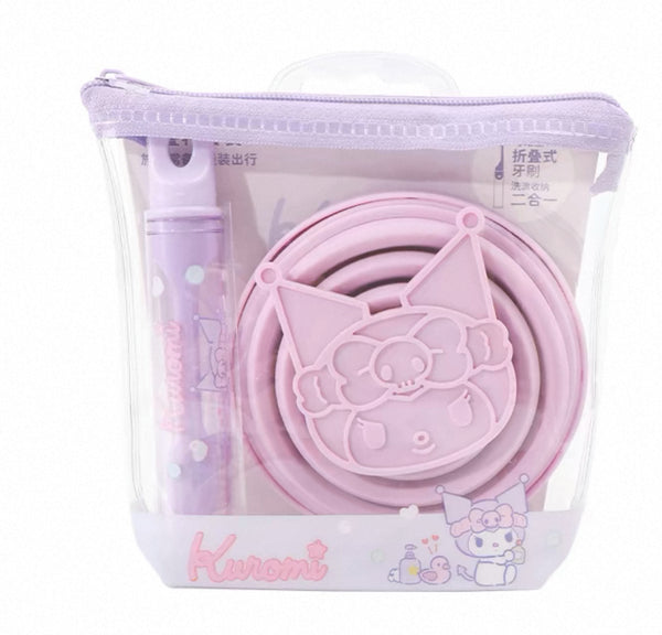 Cute Cartoon Folding Cup And Toothbrush