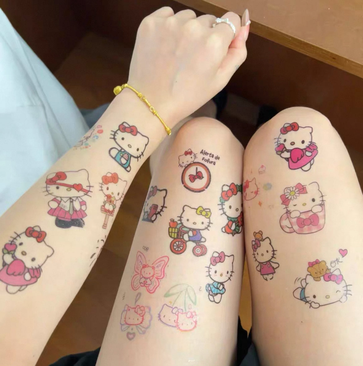Cute Kitty Tattoo Sticker Set