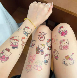 Cute Kitty Tattoo Sticker Set