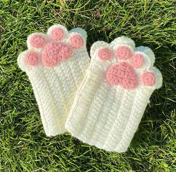 Kawaii Love Paw Handmade Gloves