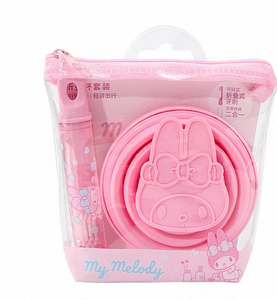 Cute Cartoon Folding Cup And Toothbrush