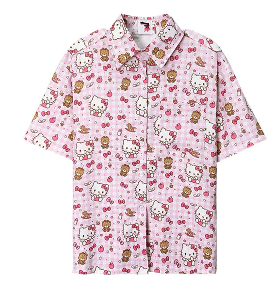 Kawaii Kitty Printed T-Shirt