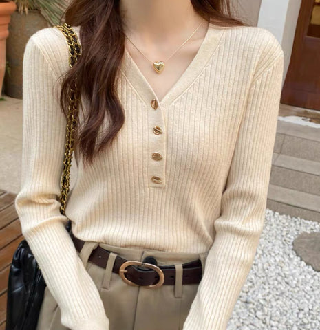 Pure Color Knitted Sweater