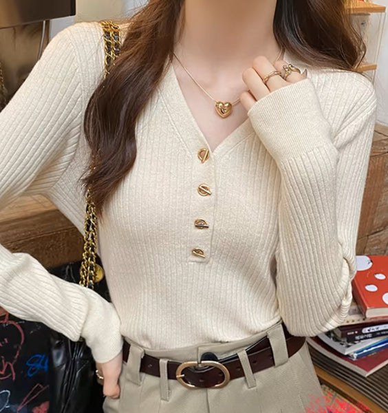 Pure Color Knitted Sweater