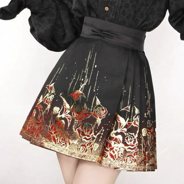 Fashion Rose Horse Face Skirt