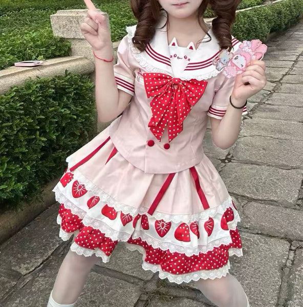 Sweet Strawberry Uniform Suit