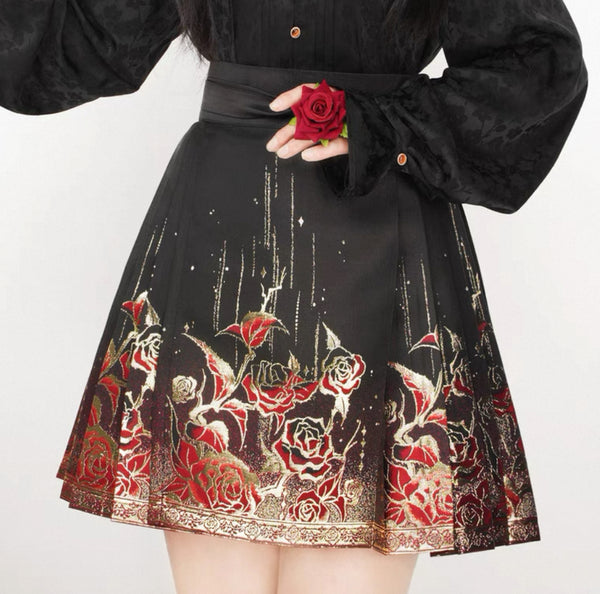 Fashion Rose Horse Face Skirt
