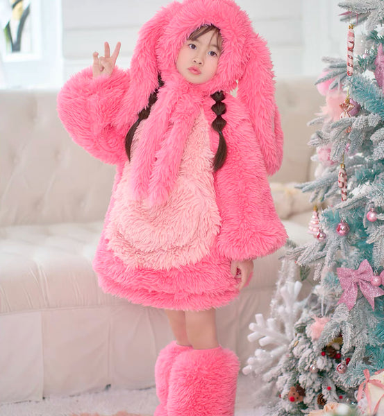 Pink Kawaii Rabbit Suit For Children