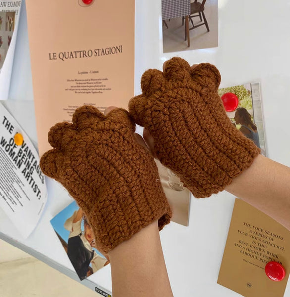 Kawaii Love Paw Handmade Gloves