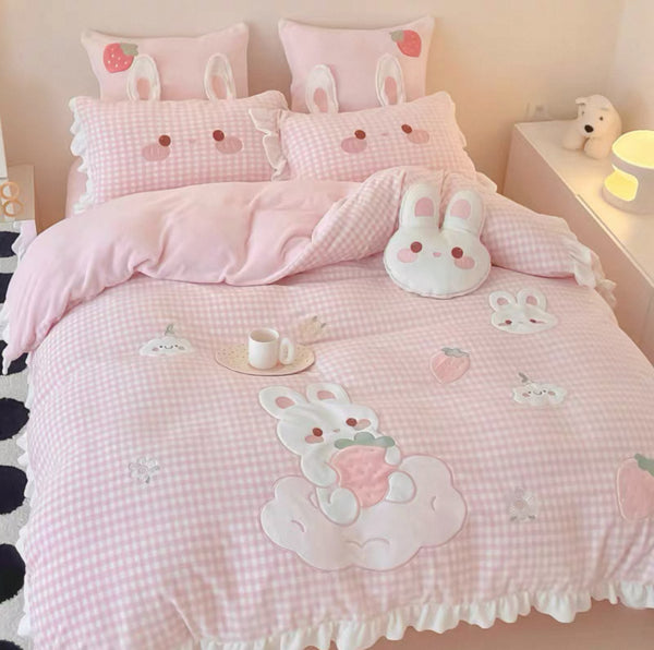 Kawaii Rabbit Bedding Set