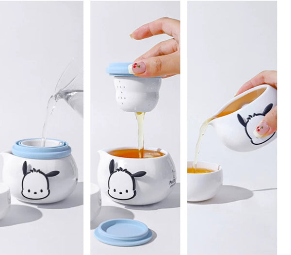 Cute Pochacco Portable Tea Set