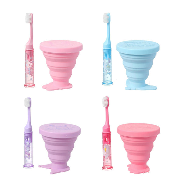 Cute Cartoon Folding Cup And Toothbrush
