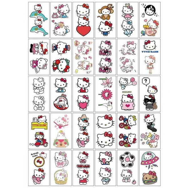Cute Kitty Tattoo Sticker Set