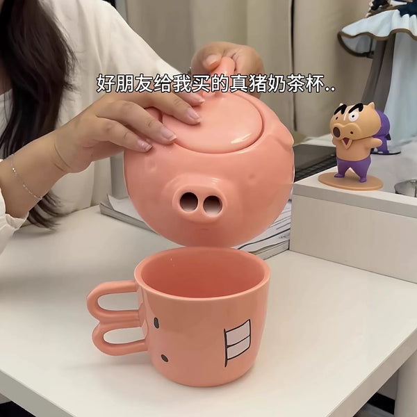 Funny Pig Teapot & Mug