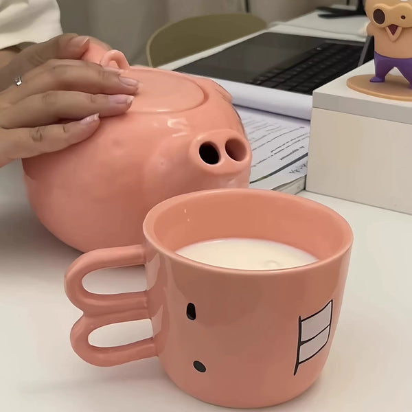Funny Pig Teapot & Mug