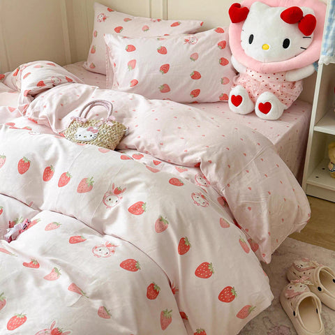 Strawberries With Rabbit Bedding Set