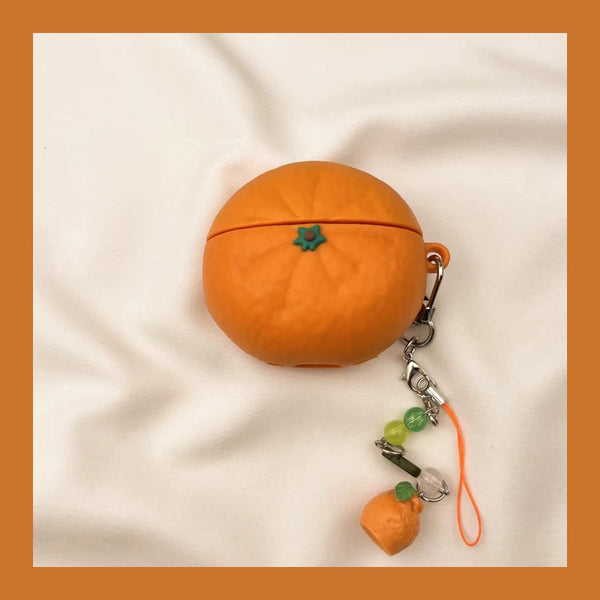 Cute Orange Airpods Protector Case For Iphone