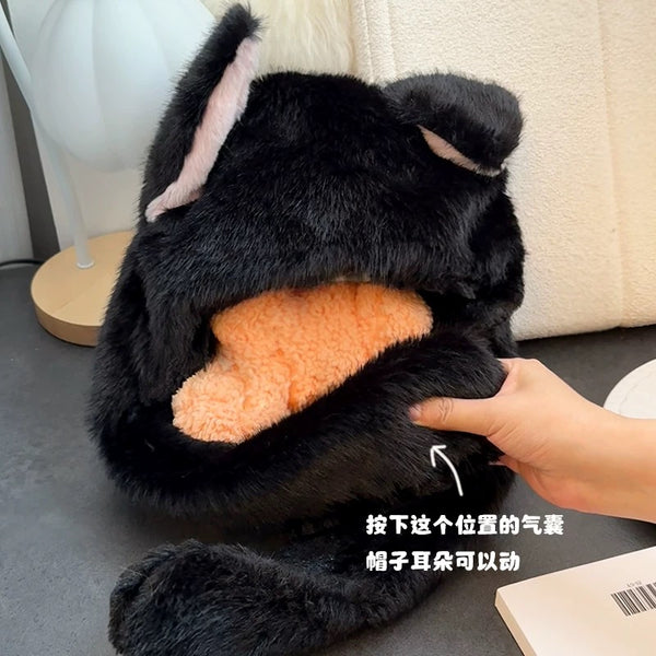 Cute Cat Face Mask & Hat