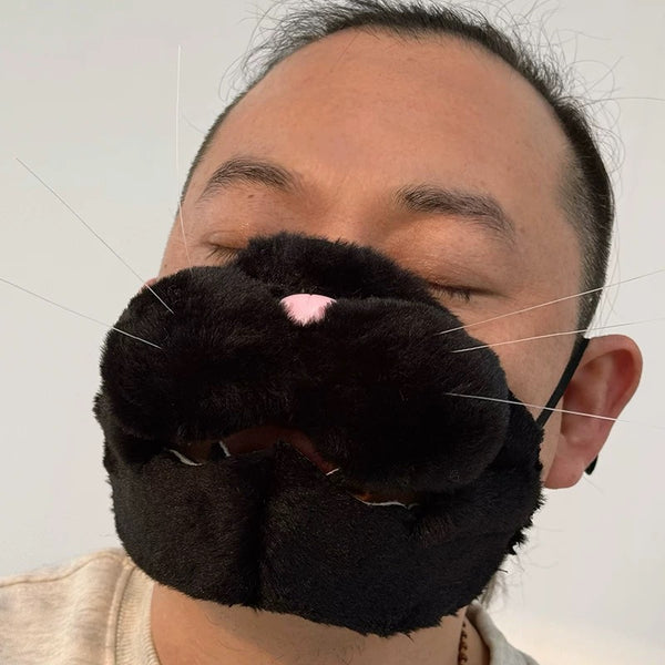 Cute Cat Face Mask & Hat