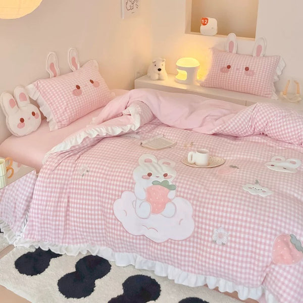 Kawaii Rabbit Bedding Set