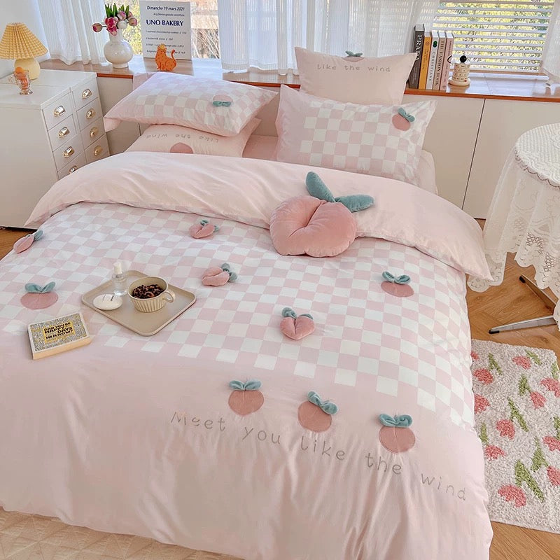 Lovely Peach Bedding Set