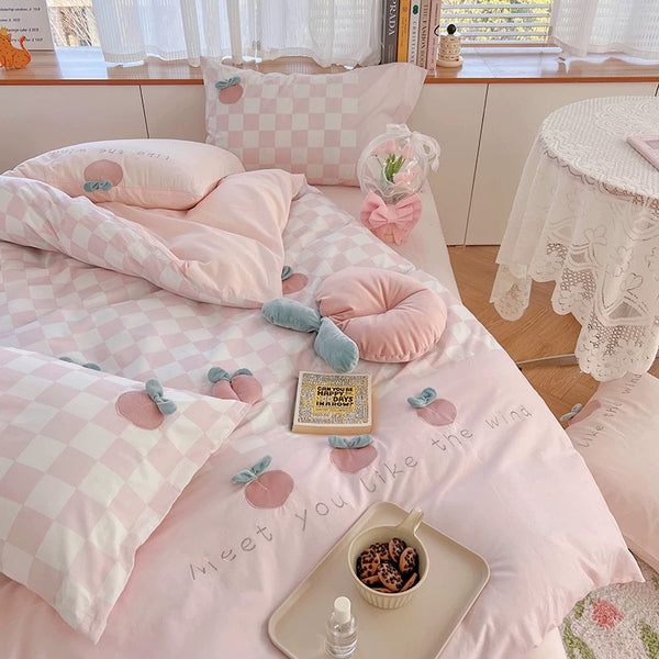 Lovely Peach Bedding Set