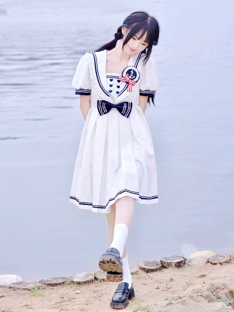 Cute Sailor Girl Dress ivybycrafts Cute Sailor Girl Dress ivybycrafts