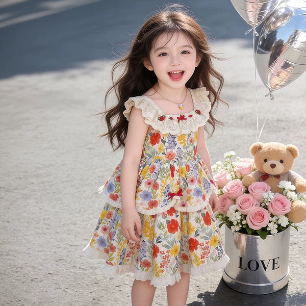 Cute Flowers Dress For Children