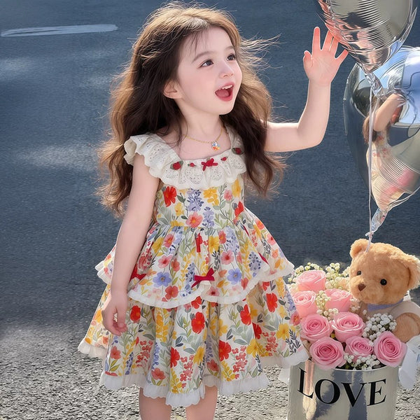Cute Flowers Dress For Children
